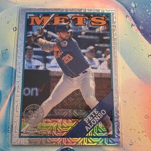 Pete Alonso Holographic TOPPS CHROME NY Mets Baseball Card - MLB